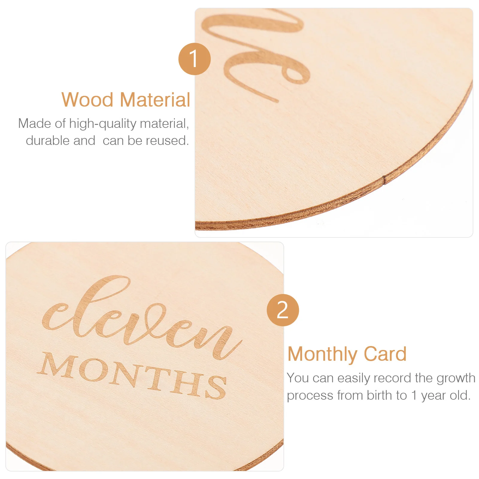 

14Pcs Wood Milestone Discs Shower Party Decorations Ideal for Recording Precious Moments Wood Milestone