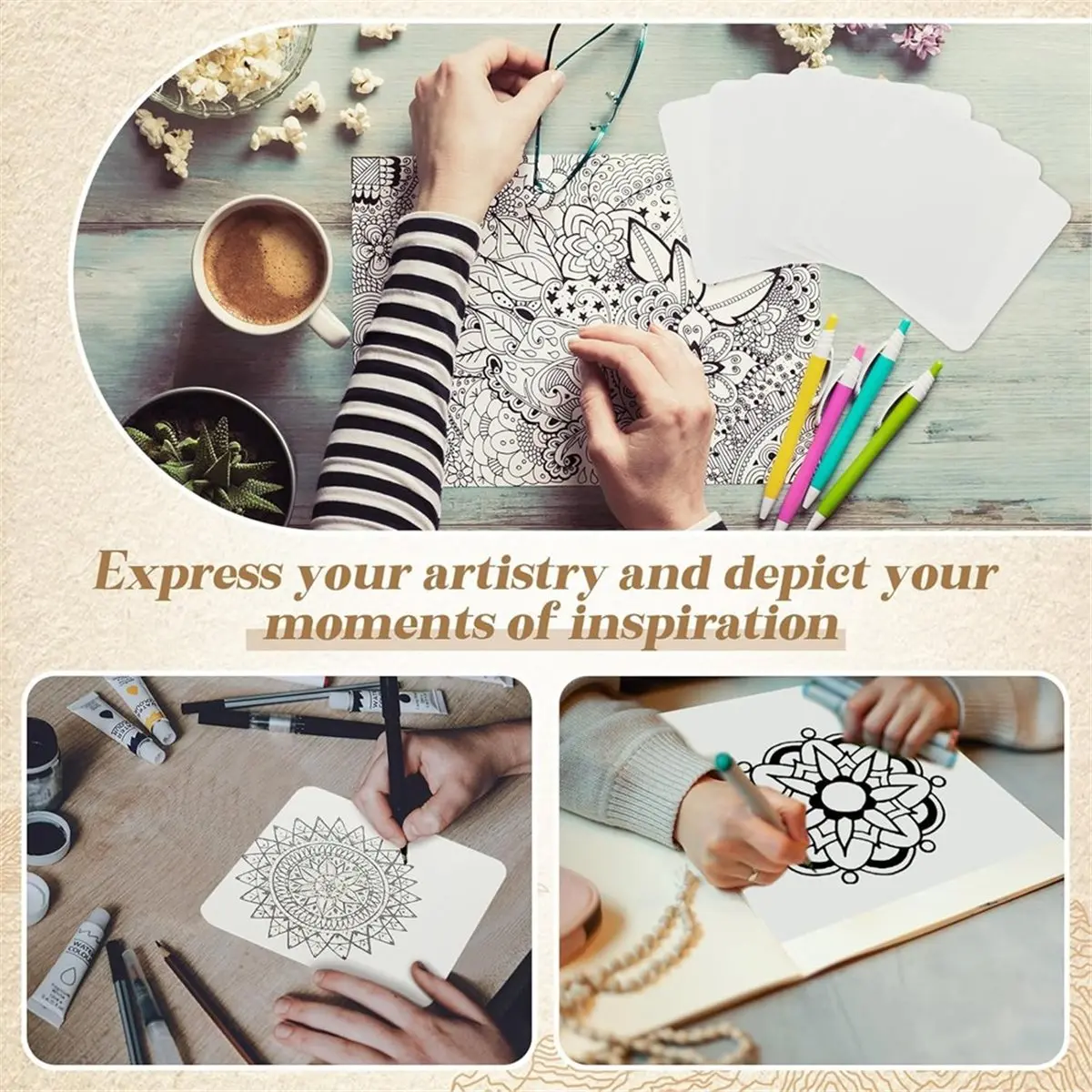 A78I 100 Pcs Artist'S Tiles 3.5'' X 3.5'' Square White Paper Tiles Drawing Supplies for Calligrapher Watercolor Sketch