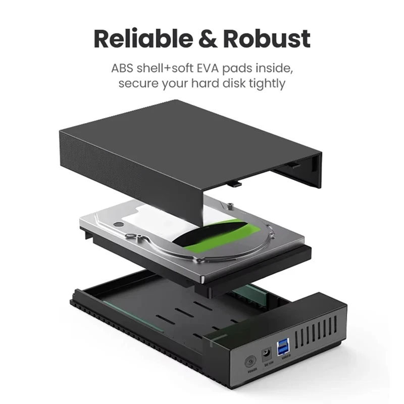 Корпус USB 3.0 для жестких дисков 2,5/3,5 дюймов SATA, чехол для жесткого диска, емкость 10 ТБ, идеально подходит для ПК, ноутбука, вилка стандарта США