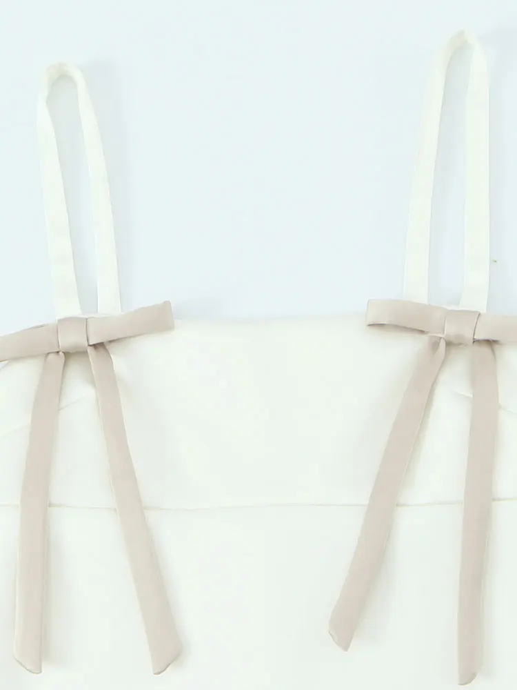 2025 Abito estivo sexy chic da donna Cami Abito da festa senza maniche con fiocco Abito elegante chic alla moda