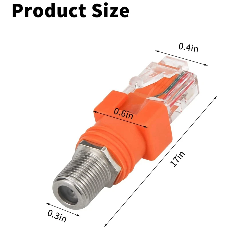 Coaxial To Ethernet Adapter, 4 Pack Coax RF F Female To RJ45 Male Converter For Line Tester