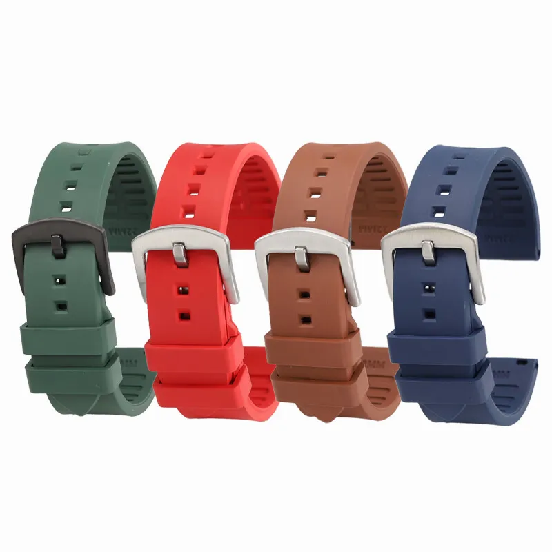 Wodoodporny pasek do zegarka z gumy fluorowej dla Tudor Biwan 1958 Ranger rozrządu Panda Leader nauczyciel nurkowania pasek z gumy fluorowej męskie akcesoria