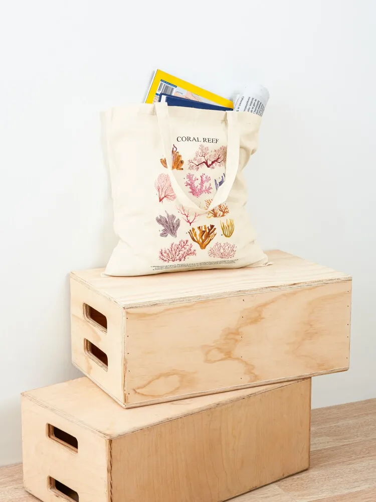 CORAL REEF poster with names Tote Bag large size bags Gift bags Canvas shoulder bag canvas bags
