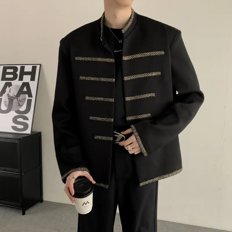 

New Chinese Sle Stand Collar Men's Jaet oulder Pads Faionable Trendy Youth Polyester Fiber Spring Autumn Winter Outer...