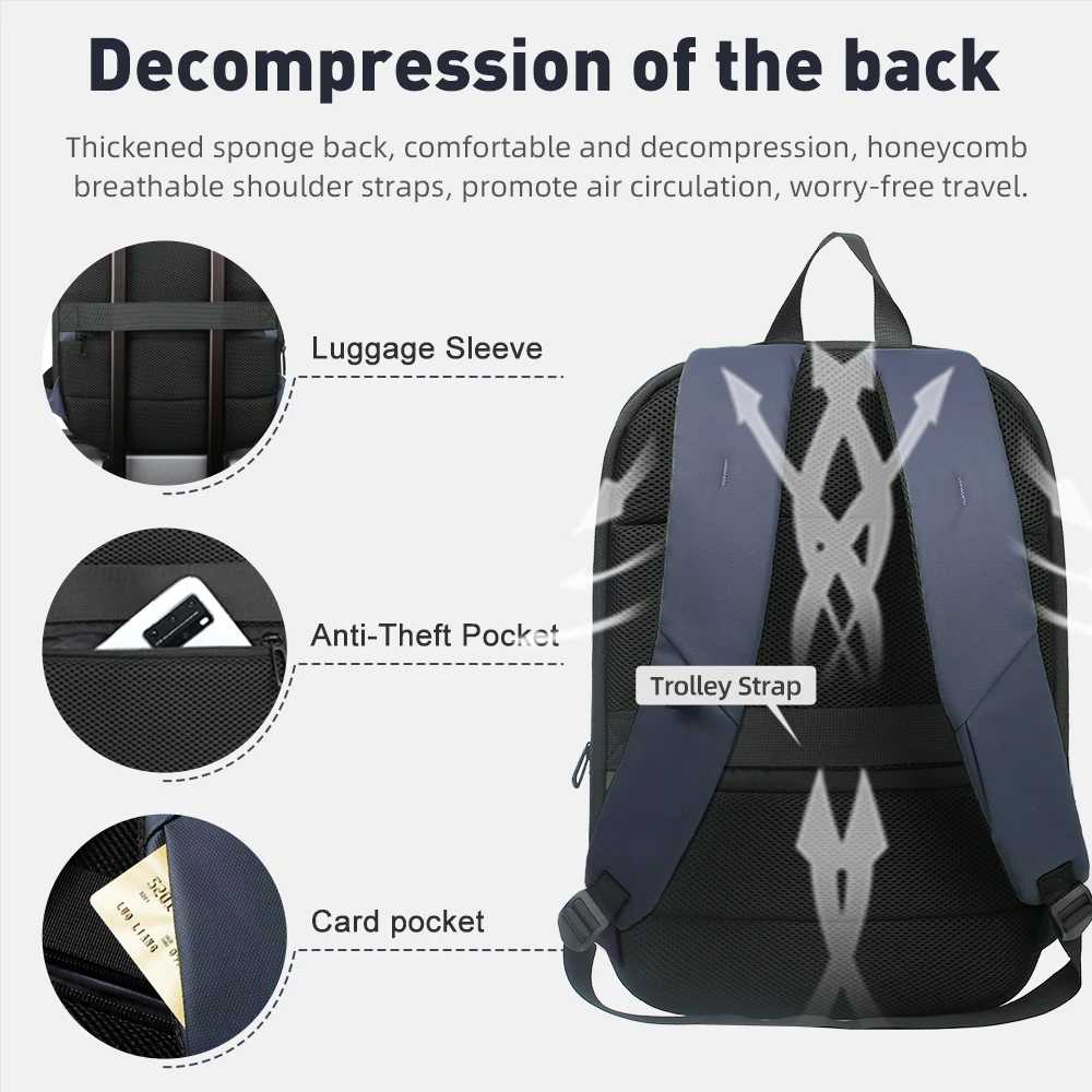 HK Business Backpack For Men Expandable Waterproof 17\