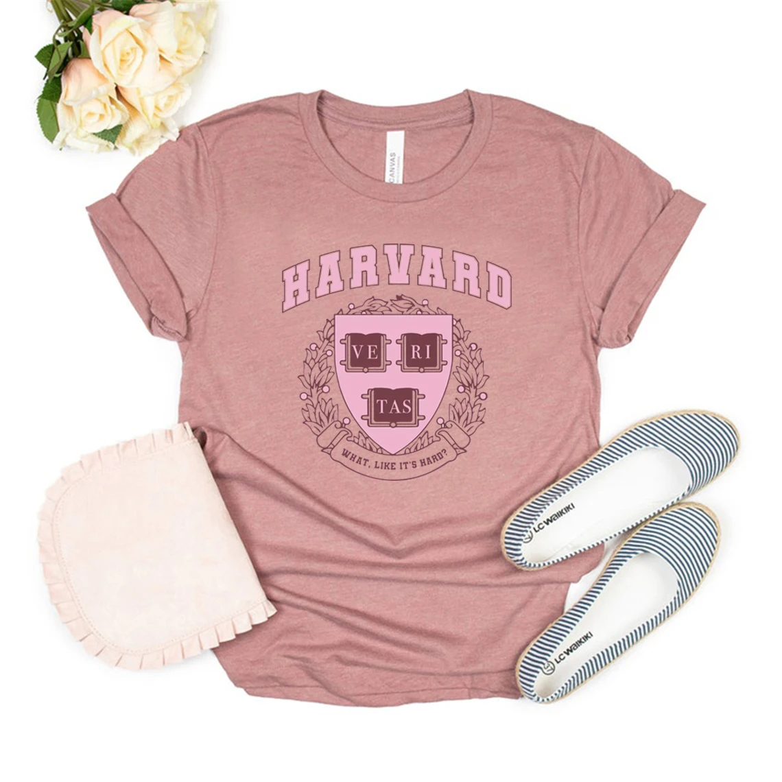 Harvard Legally Blonde T Shirt What Like It\'s Hard Shirt Elle Woods Crewneck T-Shirt Women Tshirts Aesthetic Clothes Casual Tops