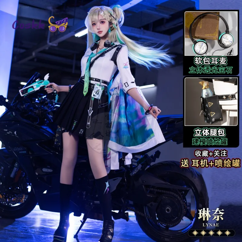 

Game Wuthering Waves Lynae Cosplay Costume Women New Sweet JK Uniform Halloween Carnival Christmas Party HighQuality Full set