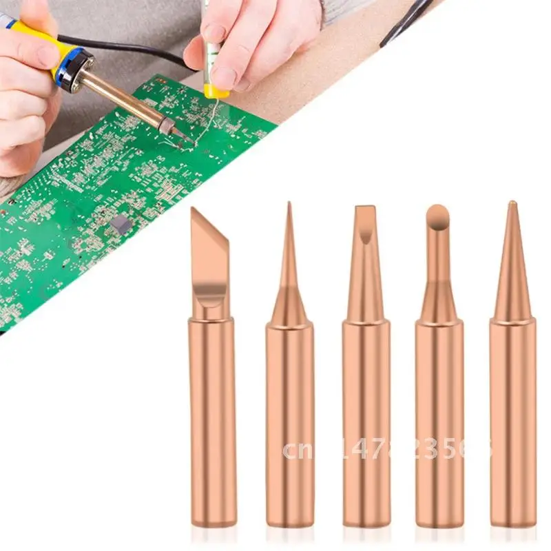 5 Electric Soldering Tip Iron pure copper 900M Lead-free Solder Tips Welding Head BGA Soldering Tools K+I+B+2.4D+3C Pcs