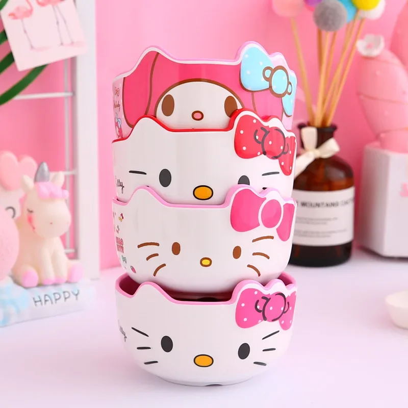 Sanrio Bowl Hello Kitty Cartoon Soepkom Creativiteit Servies Instant Noodle Bowl Party Servies Huishoudelijk Kind voor geschenken