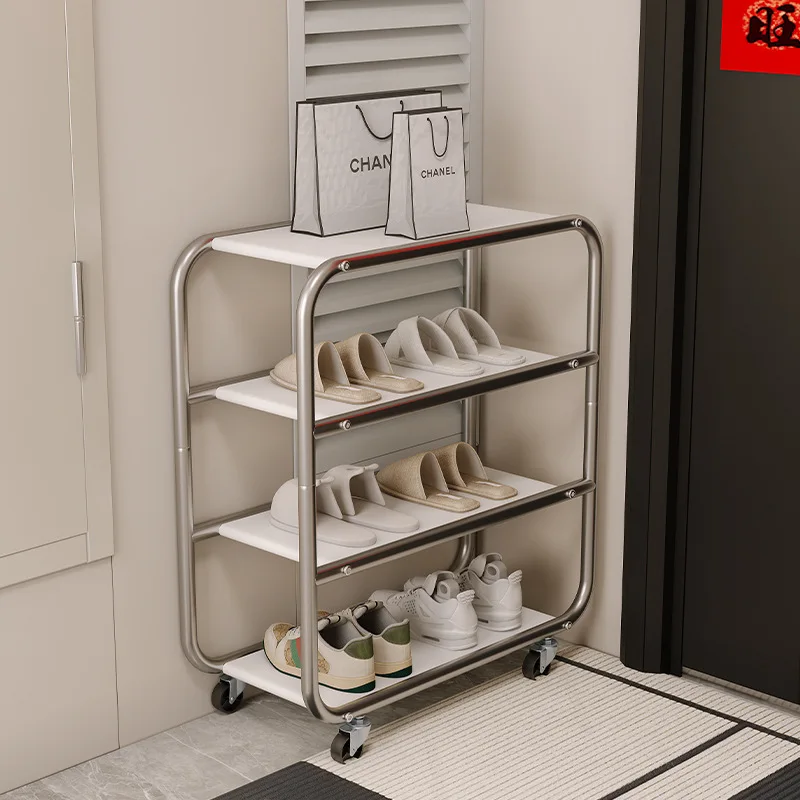 

Shoe Cabinet Slim Space Saving Shoe Cabinet Shoe Rack Shoe Organizer Storage Shelf Entryway Hallway Stainless Steel Multi Tier