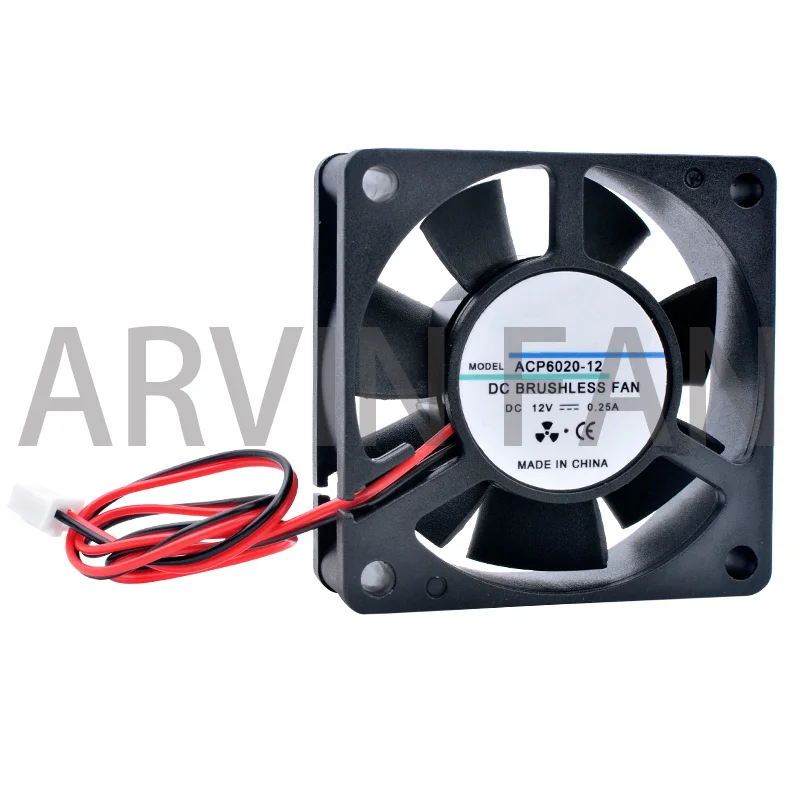 ACP6020 6cm 60mm Fan 60x60x20mm DC5V 12V 24V 2pin Cooling Fan Suitable For Chassis Power Supply Charger Inverter