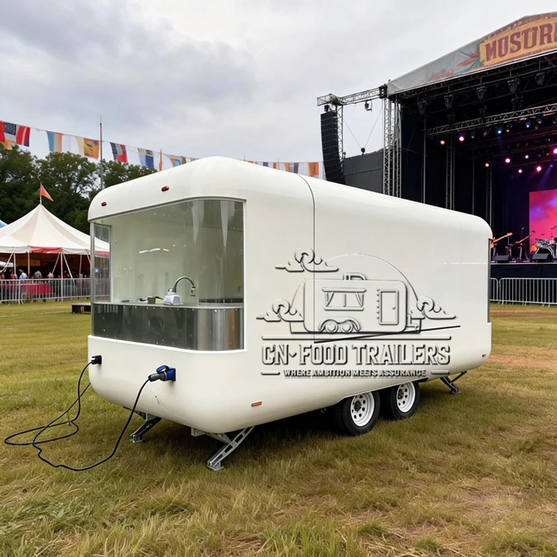 

CN Food Trailer Custom Fully Equipped Mobile Kitchen Food Truck Trailer Pizza Burger Fries Ice Cream Coffee Station Sale