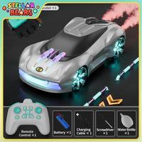 Remote Control Drift Stunt Car Racing Vehicle Children's Toy Dual Spray Sports Car Gesture Sensing RC Supercar with Lights Music