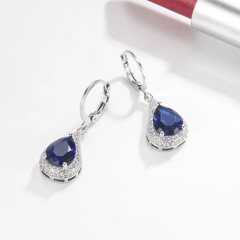 Origin Ruby Jewelry Drop Earring Women 925 Sterling Silver Geometric SAPPHIRE Gemstone Aros Mujer Oreja Bizuteria Ruby Orecchini