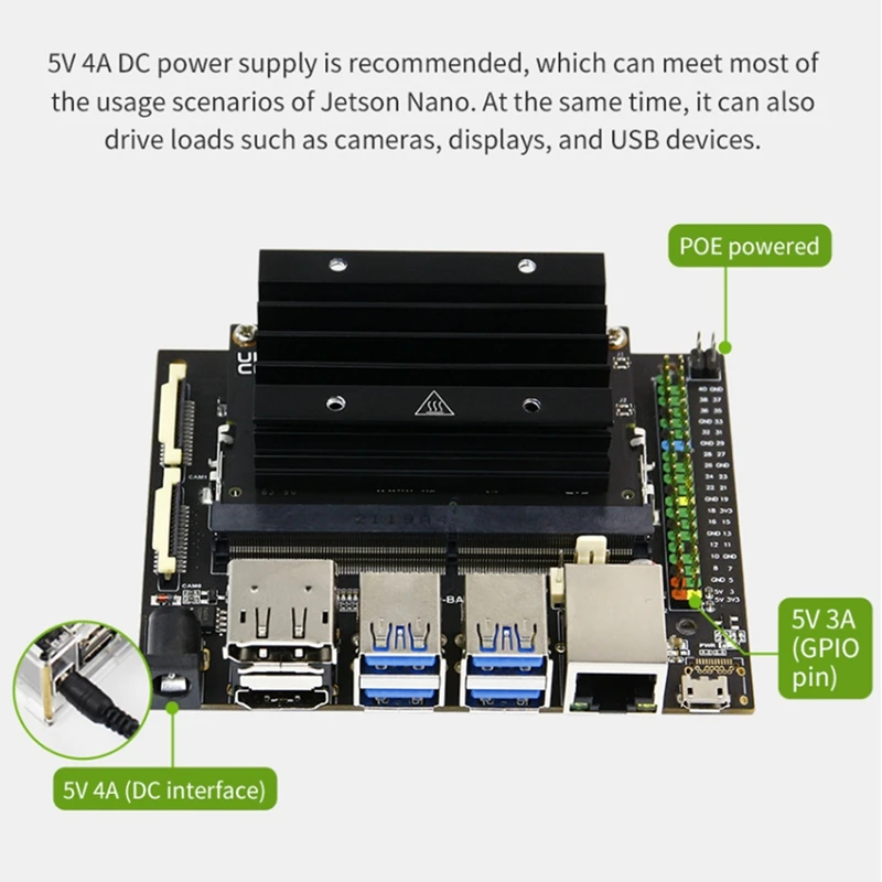 لمجموعة مطور Jetson Nano 4GB لوحة تطوير الذكاء الاصطناعي AI مع تعلم روبوت برمجة المشتت الحراري