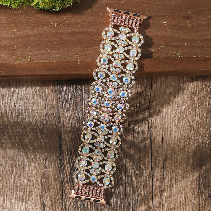 Women Sparkly Diamond Metal Bracelet for Apple Watch Series 11 10 9 8 SE Ultra 2 Replacement Strap for Iwatch Band 40mm 44 45 42