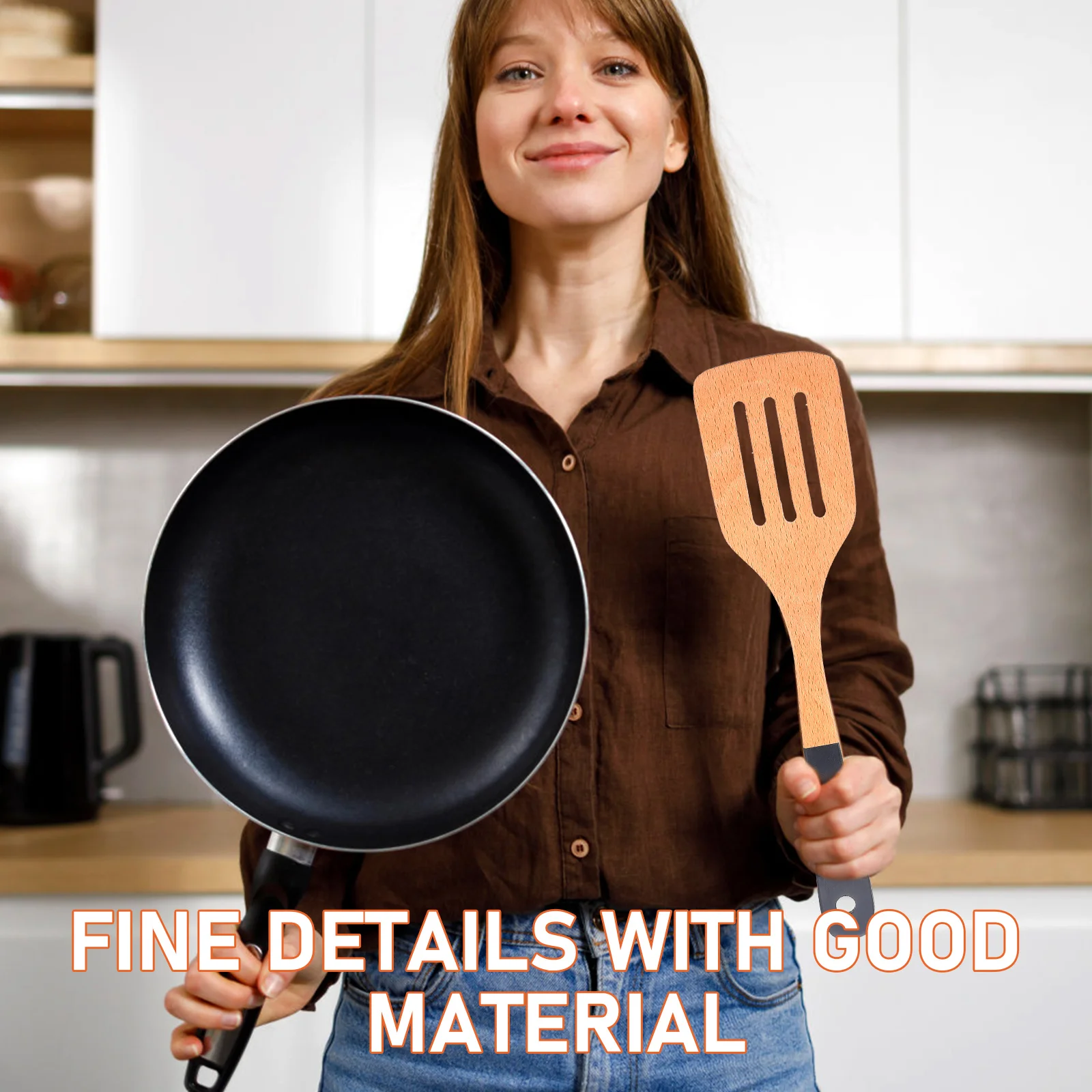 

Wooden Cooking Spatula Non-Stick Long Handle Kitchen Utensil Anti-Scald Spatula For Home Hotel Restaurant Kitchen