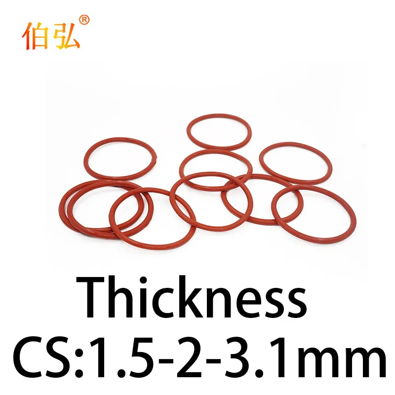 VMQ O-ring Thickness 1.5/2/3.1mm CS Silicone Red Sealing Temperature Resistant Gasket Rubber Ring Complete In Specifications1