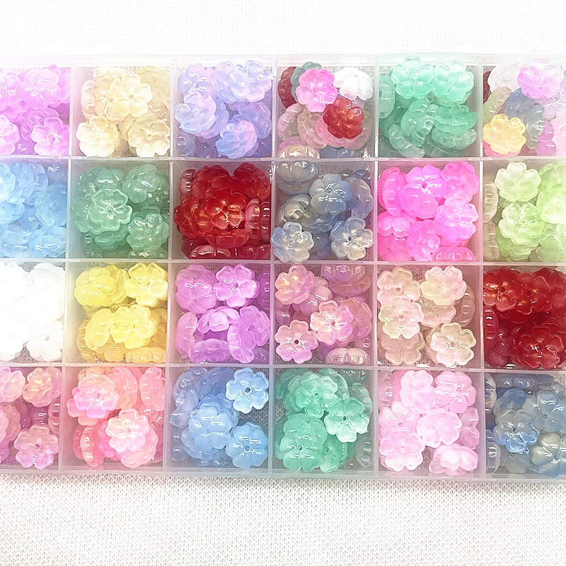 

20pcs 13mm Five Petal Flower Lampwork Beads Caps Glass Spacer Beads for Jewelry Making DIY Bracelets Hairpin