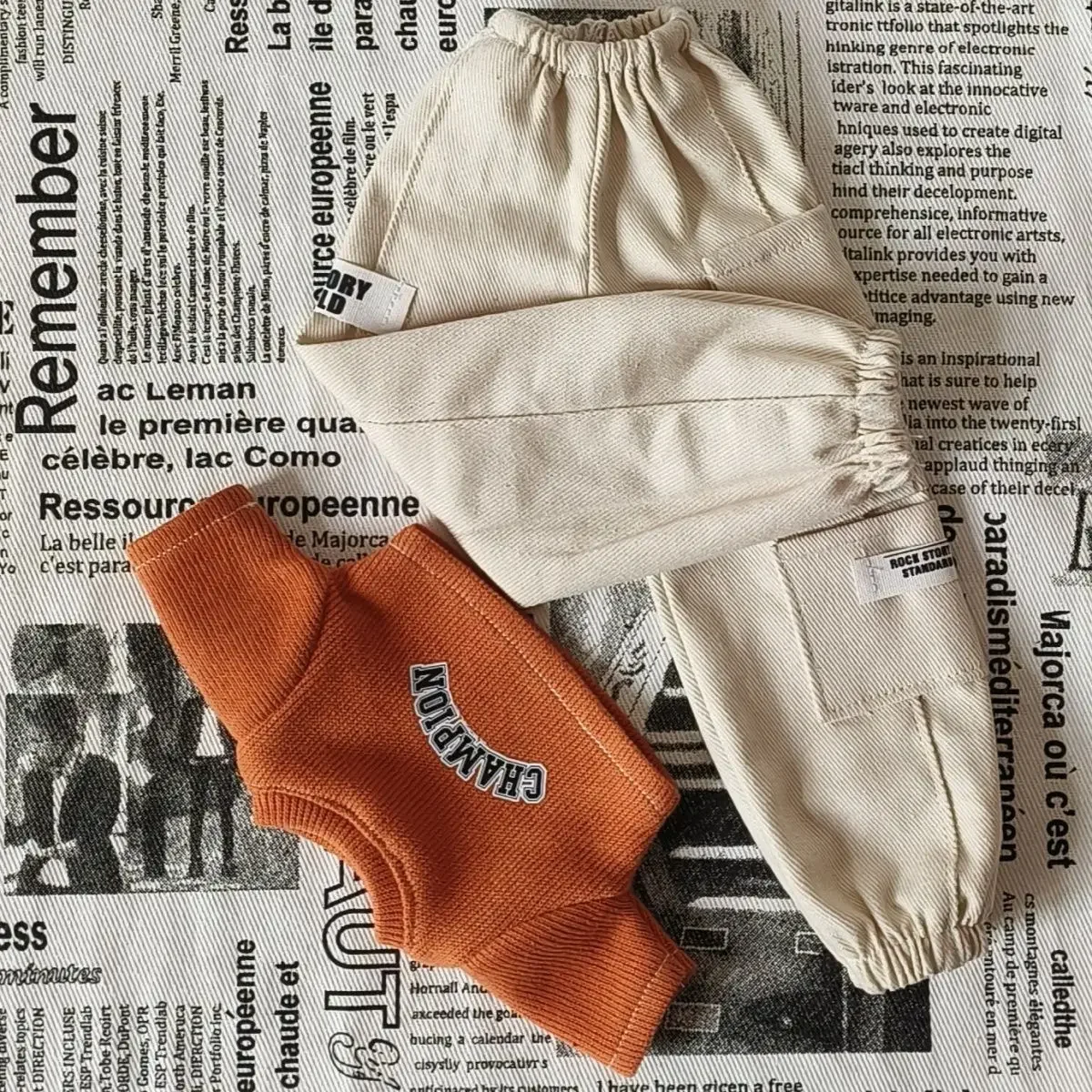 1/4 Men & Women Doll's Clothes Leaky Belly Button Top Plus Loose Cargo Pants Diy Toy Gift Doll Accessories, No Doll