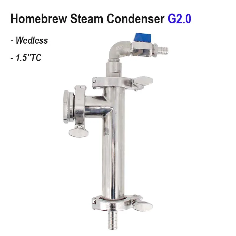 

Homebrew Steam Condenser G2.0 Weldless 1.5"Tri Clamp Indoor Boil Kettle Part Food Grade 304 Stainless Steel