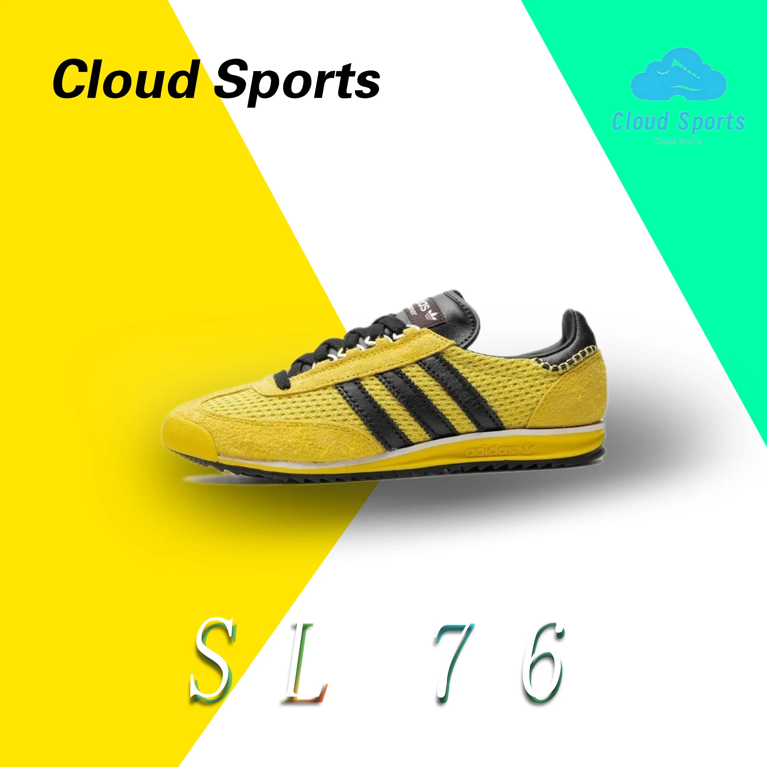 Adidas WALES BONNERxadidas originals SL76 Man and Women sneakers winters Light and comfortable casual shoes  yellow