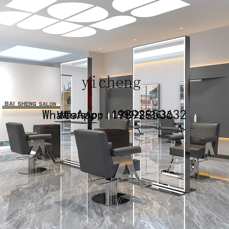 J1  salon hair salon mirror table single and double-sided hair cutting floor mirror hair salon special high-end barber