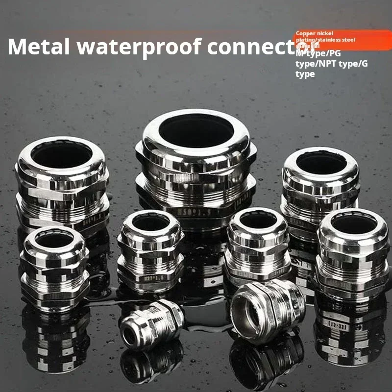 1-14mm PG9 PG7 PG11 M6 M8 M10 M12 IP68 Cable Gland for Wire Cable Stainless Steel Metal Waterproof Cable Gland Connector 10pcs
