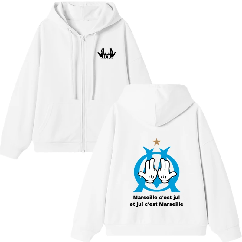 French Rapper Jul Tour 2025 Double Sided Printed Zipper Hoodie Men Women Harajuku Hip Hop Sweatshirt Jacket Casual Pullovers