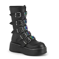 Autumn Winter Plus Size 43 Fashion Cool Street Buckles Goth Winter Platform Motorcycles Boots Halloween Cosplay Black Woman Shoe