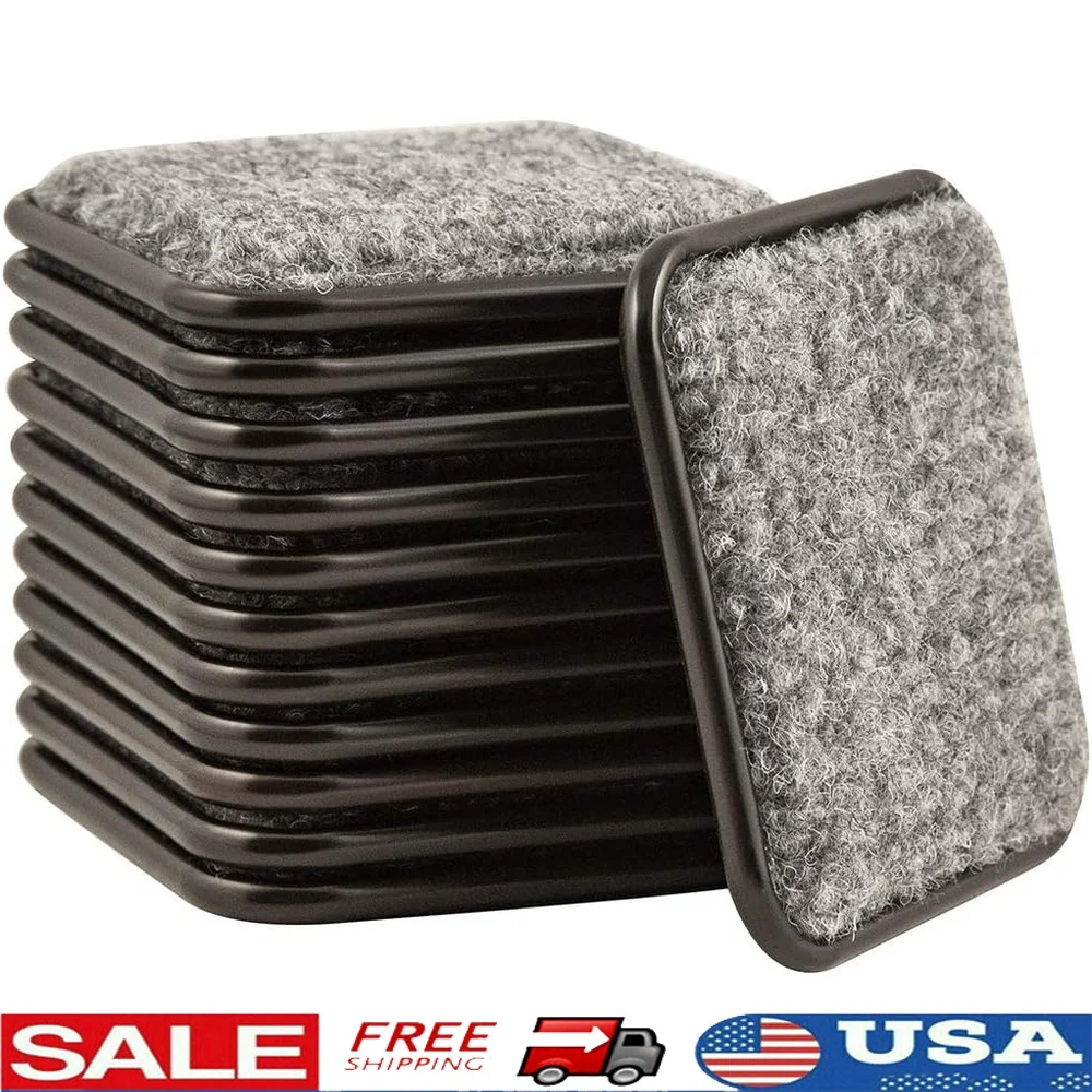 

Reusable Carpet Bottom Caster Cups 2 1/2 Inch Square 12 Pack Hardwood Tile Laminate Floor Protection Noise Reduction