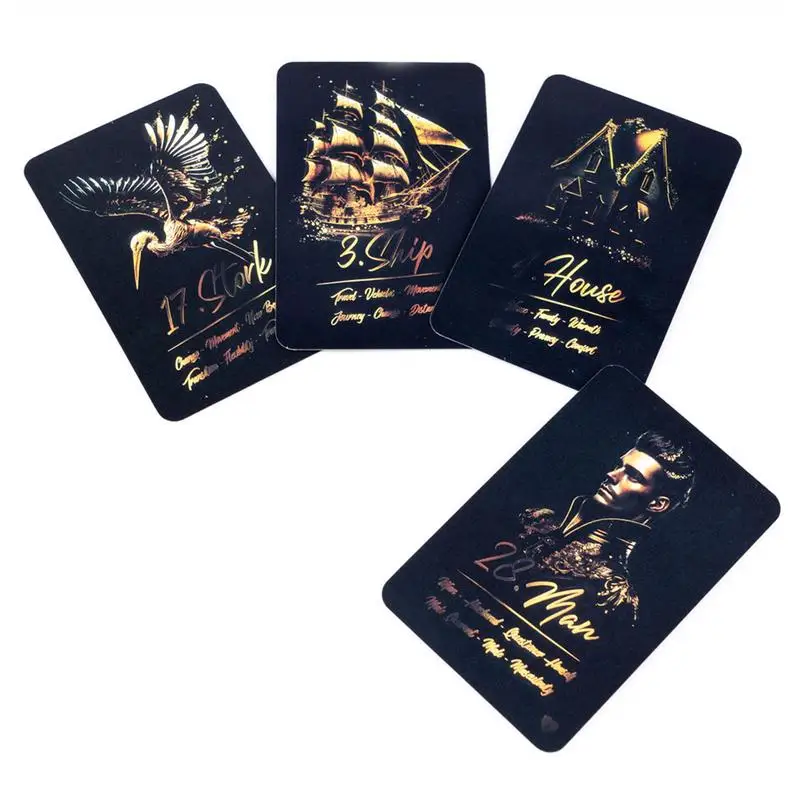 Kartu Tarot untuk pemula kartu Tarot berwarna emas gelap Lenormand Tarot ramalan kartu Oracle hadiah Tarot untuk pesta pecinta Tarot