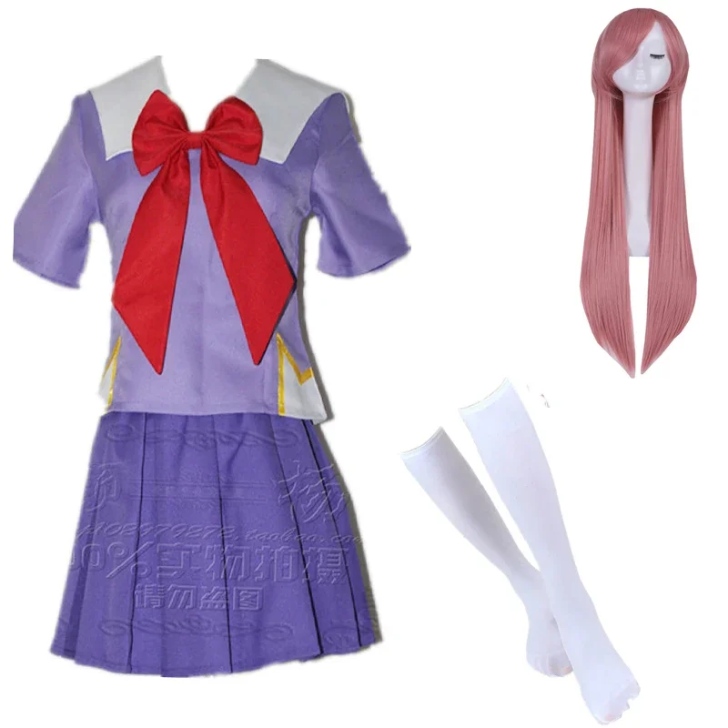 

Future Diary Gasai Yuno Mirai Nikki School Uniform Cosplay Costume Suit Wig