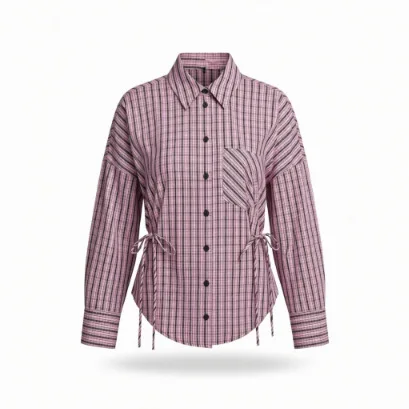 Withered Fashionable And Casual Casual Plaid Shirt Woman Clothes Shirts & Blouses Women's Clothes Shirts Tops