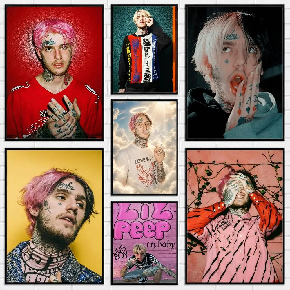 Lil Peep Hellboy Love Rapper Poster Versatile HD Waterproof Wall Art Self-Adhesive Decor for Any Space Ideal Gift