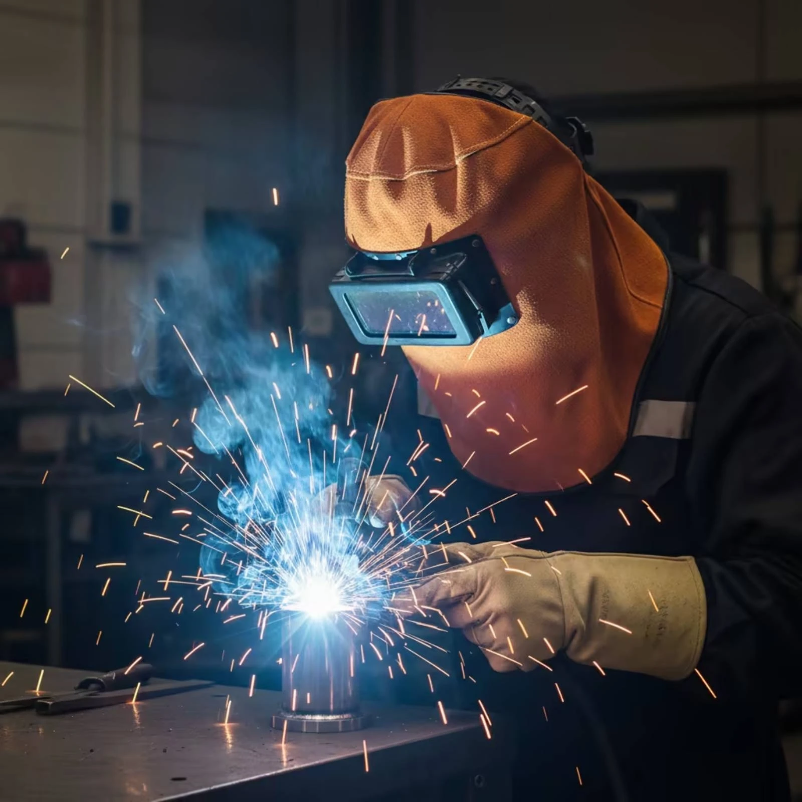 Welding Hood with Flip-up Lens Flame Resistant Welding Hood with Flip-Open Lens Headwear Comfortable Sweat Absorption