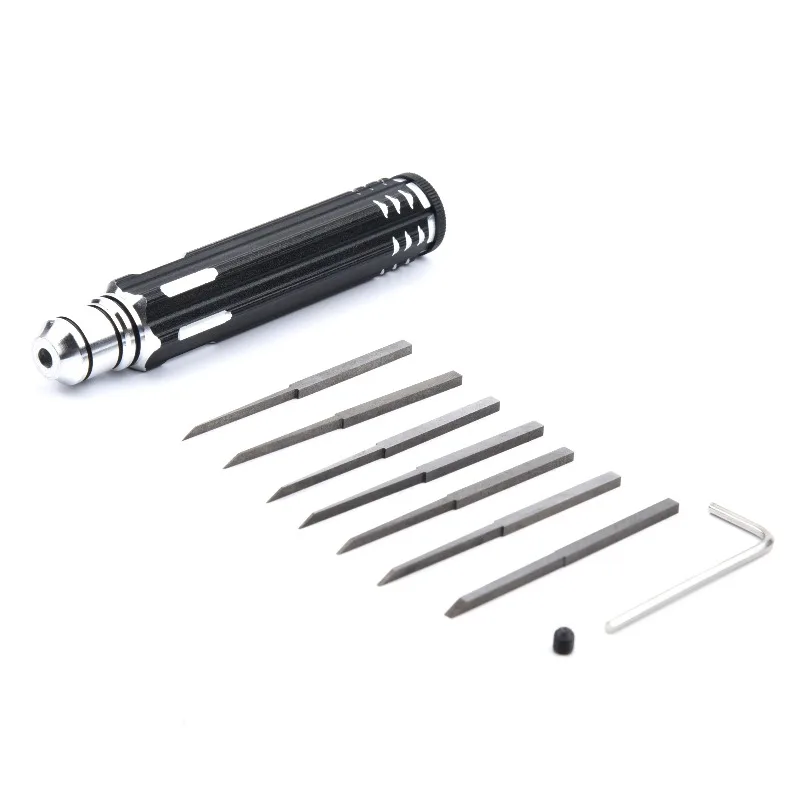 Model Chisel With Blades Gundam Resin Carved Scribe Line Hobby Cutting Tool Chisel 7 Blades Tools For RC Car / Drone Repairing