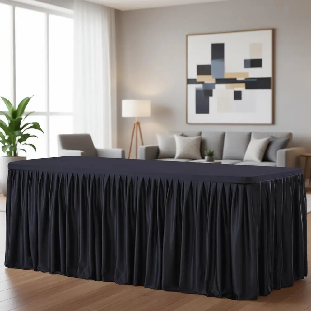 

Polyester Spandex Tablecloths, 2-Pack for 6ft Tables, Suitable for Parties, Weddings, Trade Shows, Banquets, and Festivals