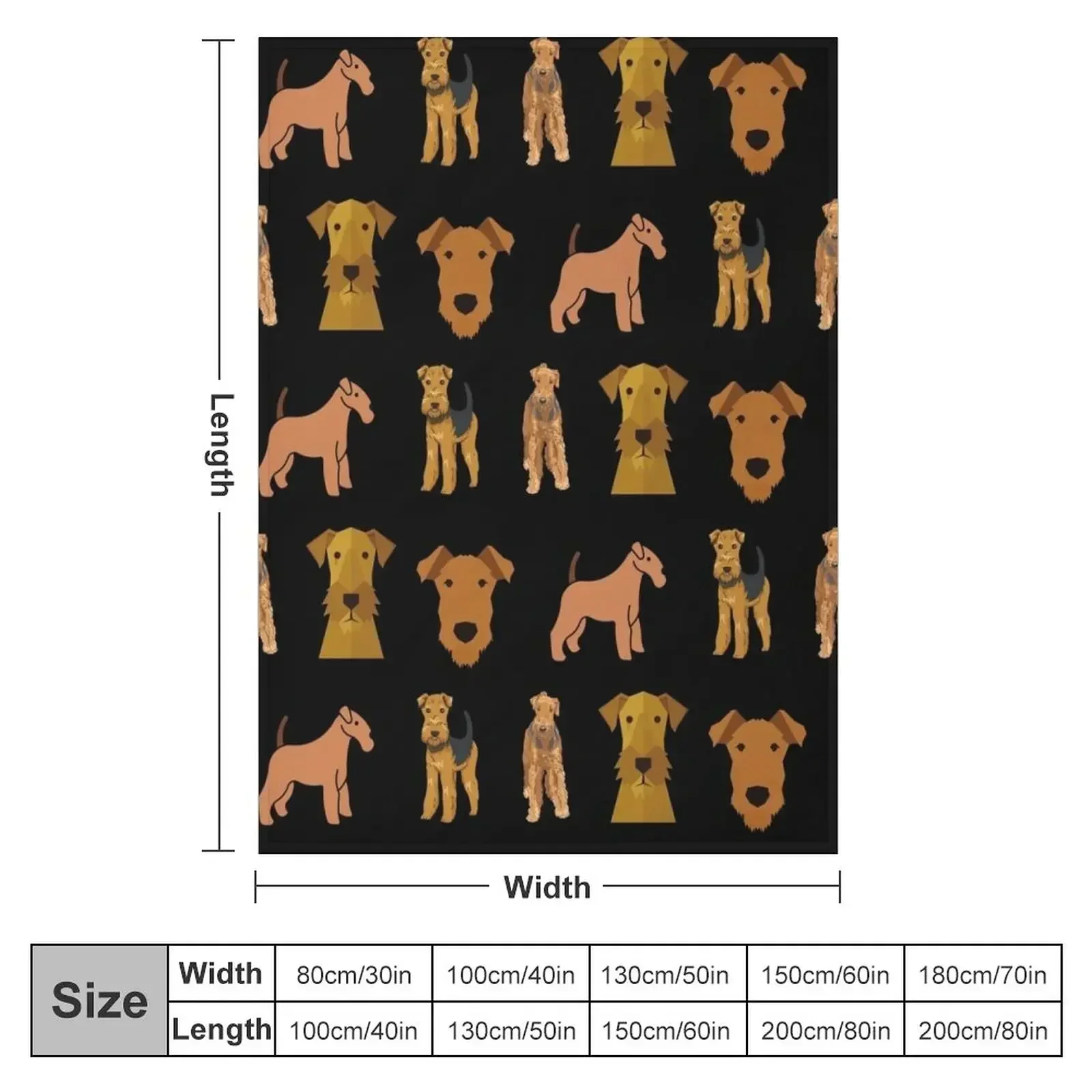 Airedale Terrier Throw Blanket couch cozy soft plush fuzzy picnic outdoor blanket