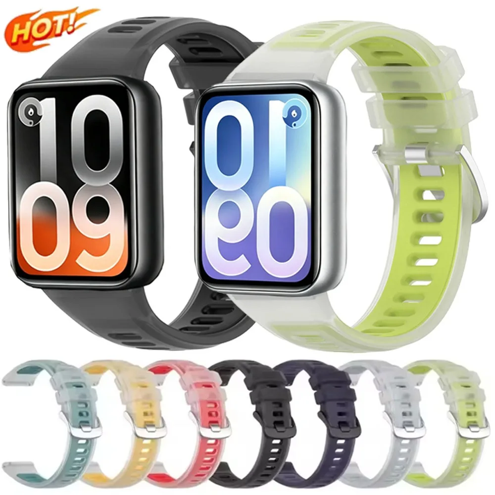 Silikonarmband für Xiaomi Mi Band 10 Pro 9 8 Pro, transparentes, komfortables, atmungsaktives Armband für Redmi Watch 6 5 4