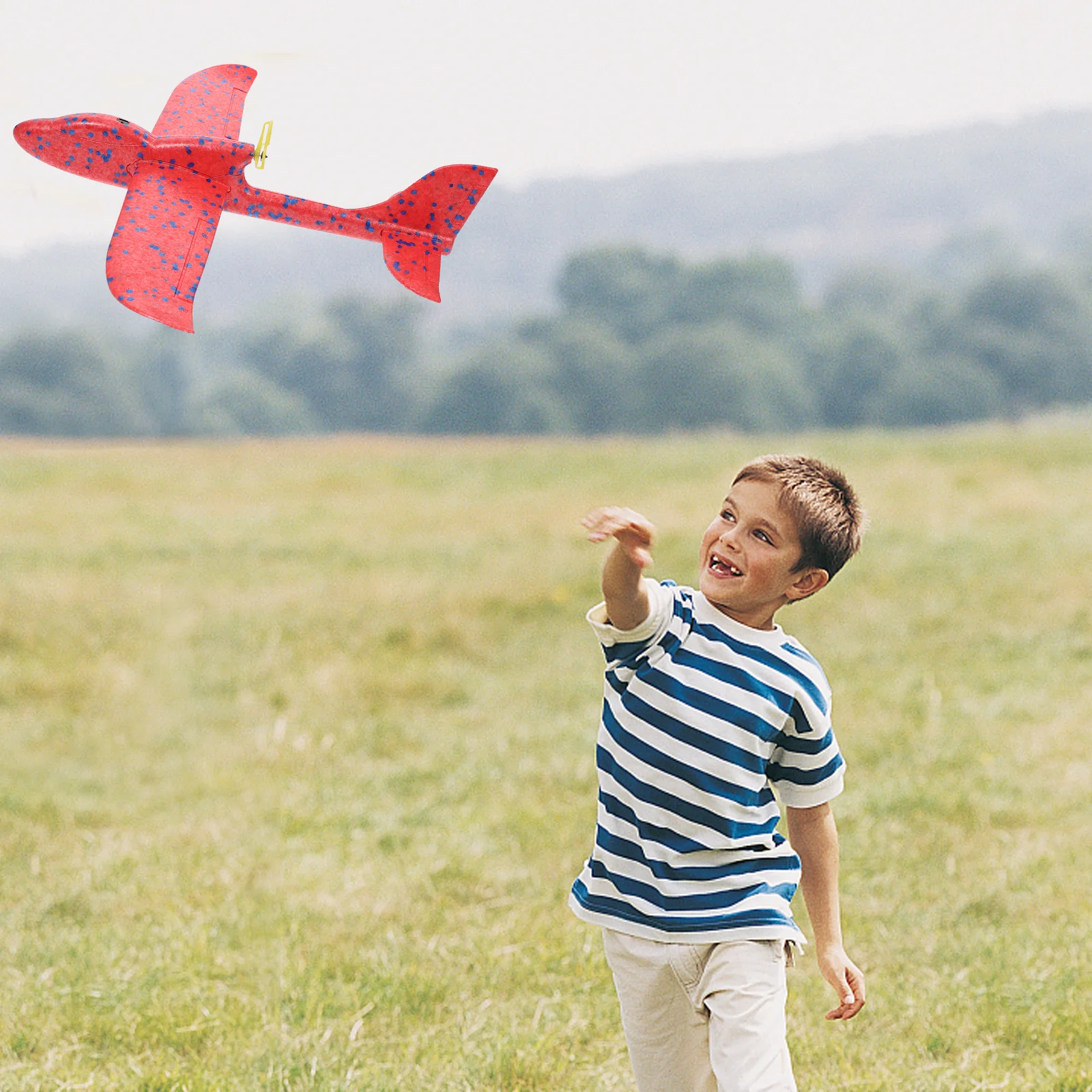 

1pc Hand-Thrown Return Flying Plane Toy, Electric Foam Glider For Kids, Outdoor Children'S Airplane Plaything, Whirly Flying