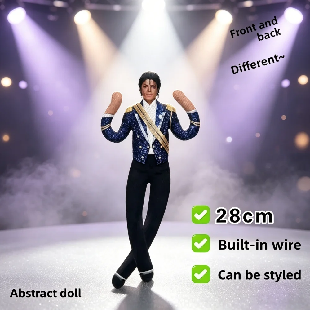 new Anime Michael Jackson Cosplay Prop Doll Plush Stuffed Figure Dolls Room Decoration Abstract Joint Mobility Props Gift - view 5