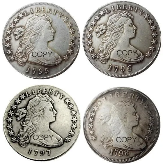 US A Set Of(1795-1798) 4pcs Liberty Dollar Silver Plated Copy Coin