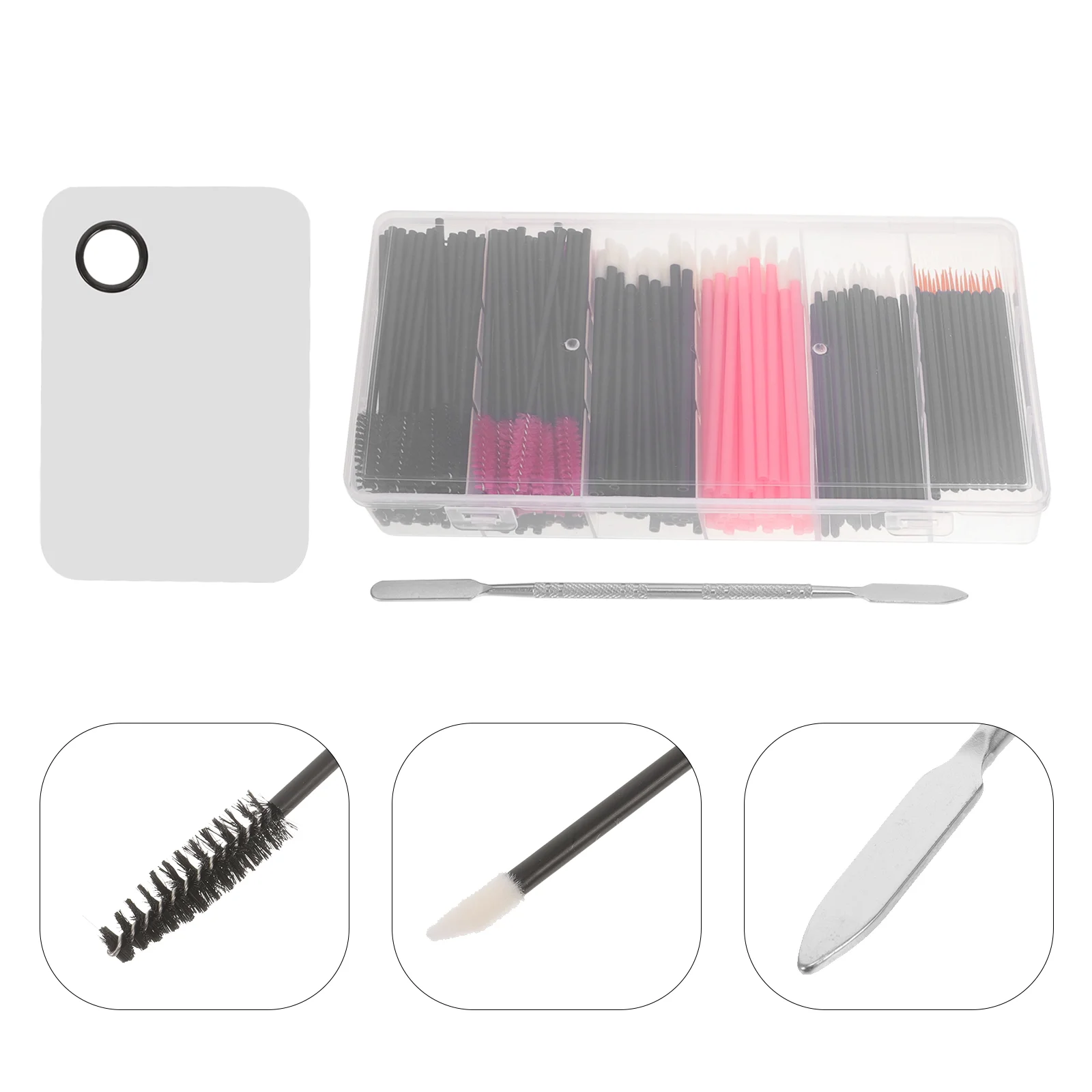 Makeup Tool Set Eyeliner Applicators Mascara Wands Portable Eyes Eyebrow Brush Stainless Steel Lash Cleaning Kit Lip