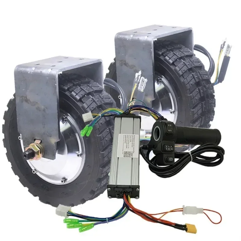 8-inch 24v/36v Toothed DC Brushless Wheel Hub Motor Low Speed High Torque Robot Dining Car Tool Rail (dual Motor Set+bracket)