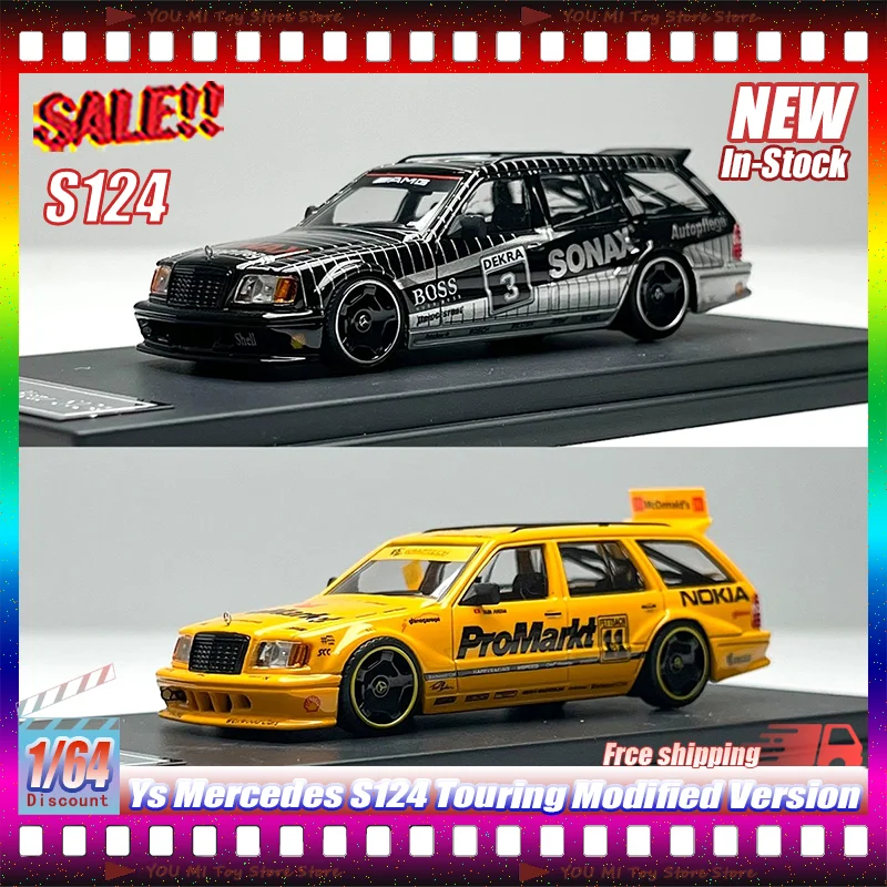 

New 1:64 In Stock Ys Mercedes S124 Touring Modified Version Alloy Miniature Die-Casting Car Model Customized Toys Gifts Ornament