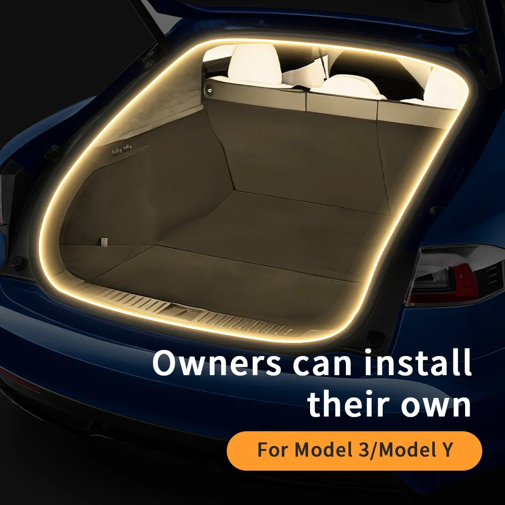 

Rear Trunk Tailgate LED Light Strip for Tesla Model 3 Y RGB 12V Waterproof Ambient Rear Door Interior Decorative Lighting Kit