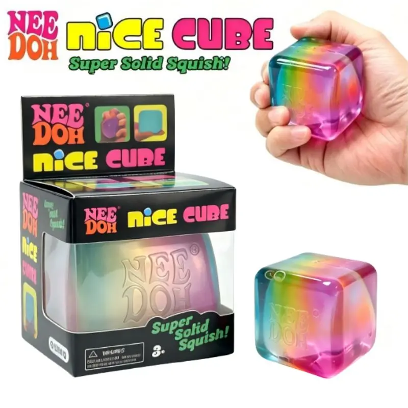 Schylling NeeDoh Rainbow Cube Squishy Blind Box Toy CubeStress Relief Fingertip Release Toy Sensory Stress Reliever Toy