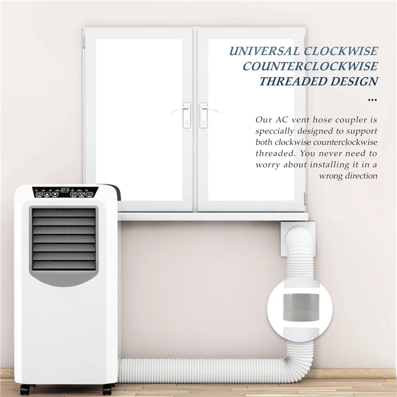 

Portable Air Conditioner Exhaust Hose Coupler Window Adapter AC Unit Tube Connector Parts & Accessories-AA70