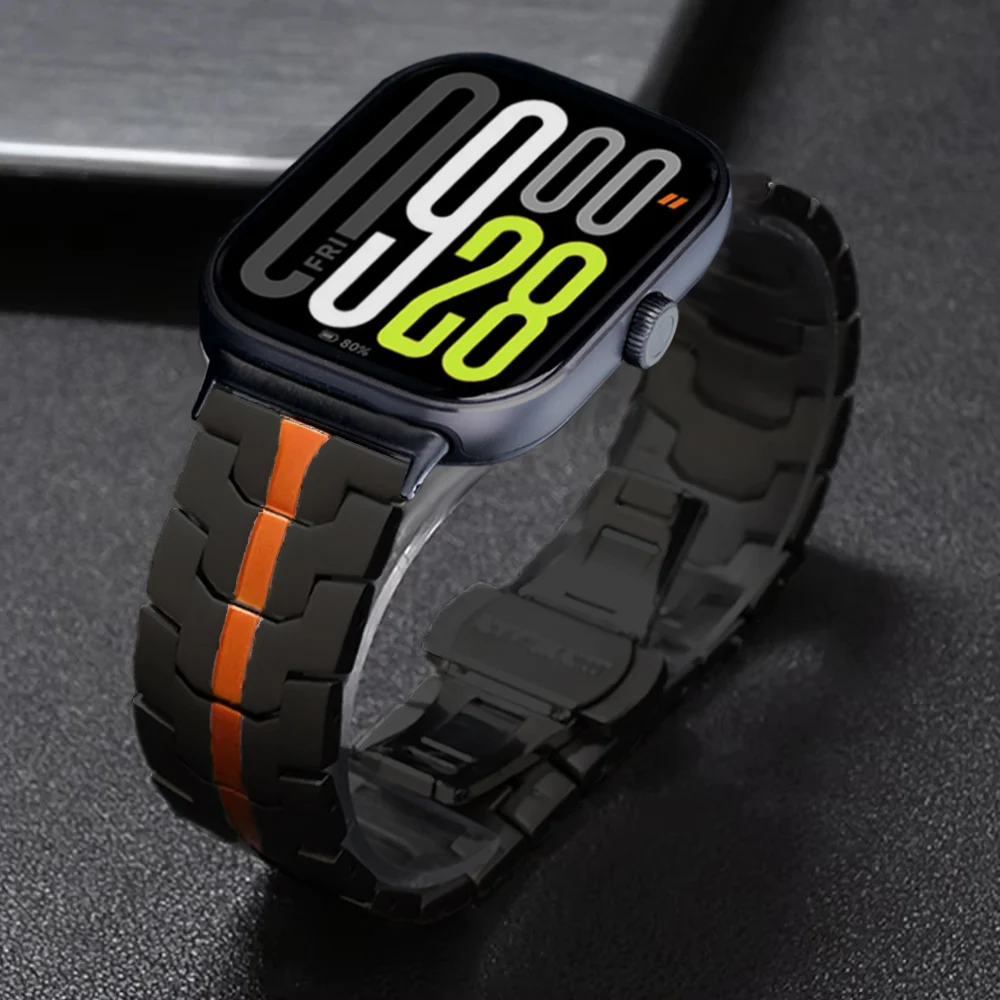 حزام فاخر من الفولاذ المقاوم للصدأ لساعة Redmi 5 4 سوار ساعة ذكية لشاومي Mi Band 9 Pro/8Pro سوار بديل معدني Correa